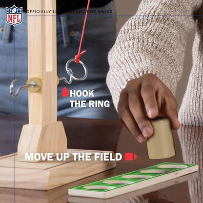Wild Sports NFL New Orleans Saints Wooden Ring Swing Battle - Head-to-Head Ring Toss Hook & Ring Game for NFL Fans