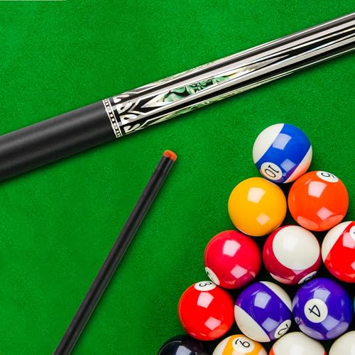 HomeSeason Glass Fibre Pool Cue Stick 58" Billiard Cue Sticks Professional Low Deflection Pool Sticks - color: D with bag