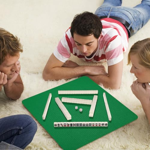 Angoily Mini Travel Mahjong Set, 146 Chinese Tiles with Case | 0.8 in melamine tiles pack into a brown case for trips, beginners, family game nights, and compact tabletop play