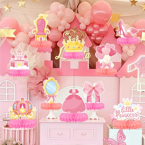 Princess Birthday Party Supplies - Princess Themed Honeycomb Centerpiece ，Table Decorations for Princess Themed Birthday Party Decorations - style: Princess