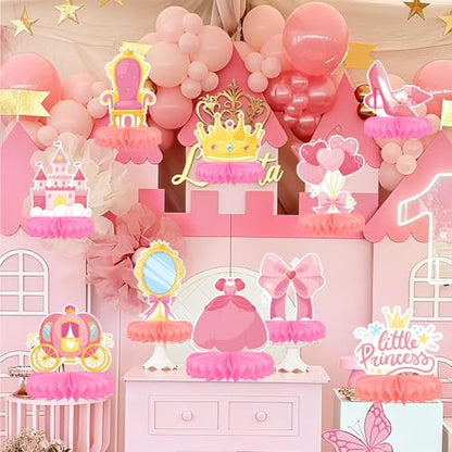 Princess Birthday Party Supplies - Princess Themed Honeycomb Centerpiece ，Table Decorations for Princess Themed Birthday Party Decorations - style: Princess
