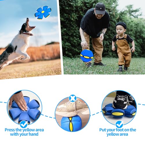2PCS Dog Flying Disc Toy, Pet Toy Flying Saucer Ball with 3 Light for Dogs, Dog Toy Outdoor Toy Doggy Disc Ball, Outdoor Games - color: Green+Blue