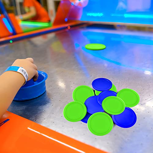 Coopay 12 Pieces Home Air Hockey Pucks 2.5 Inch Heavy Replacement Pucks for Game Tables Equipment Accessories, 12 Grams - color: Blue and Green