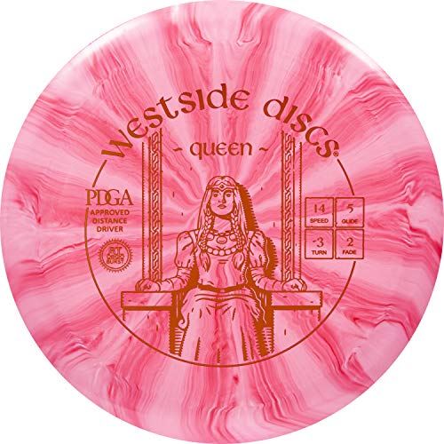 Westside Discs Origio Burst Queen Disc Golf Driver, Men and Women, Maximum Distance Frisbee Golf Disc, Great for Beginners and Easy to Throw, 176g, Stamp Color and Burst Pattern Will Vary - color: Red