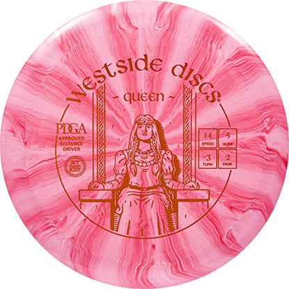Westside Discs Origio Burst Queen Disc Golf Driver, Men and Women, Maximum Distance Frisbee Golf Disc, Great for Beginners and Easy to Throw, 176g, Stamp Color and Burst Pattern Will Vary - color: Red