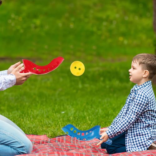 Kids Scoop Ball Game Outdoor Toys Sports Toss Game with 4 Scoops and 2 Balls for Backyard Beach Camping Family Gatherings