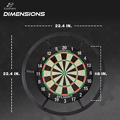EastPoint Blacklight Dart Board - 18" Bristle Sisal 6 Steel Tip Darts - Glow Ring & Flights for Man Cave Accessories - Staple-Free Bullseye for Bar Games - Self-Healing Sisal - Indoor Games for Adults