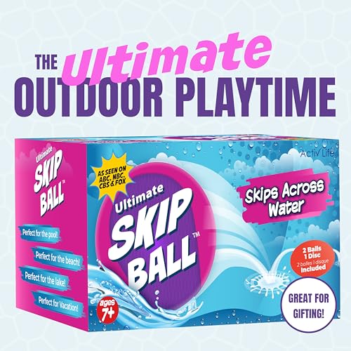 Activ Life The Ultimate Water Skip Balls, Water Bouncing Ball for Swimming Pool, Beach Toys for Friends, Family, Kids and Adults - style: Pink/Purple