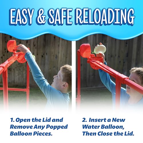 GoSports Backyard Water Toy Game for Kids & Family - Carnival-Style Splash Tower Dunk Tank with Water Balloons - Safe Design and Durable Weather-Resistant Construction - Ages 8 and Up