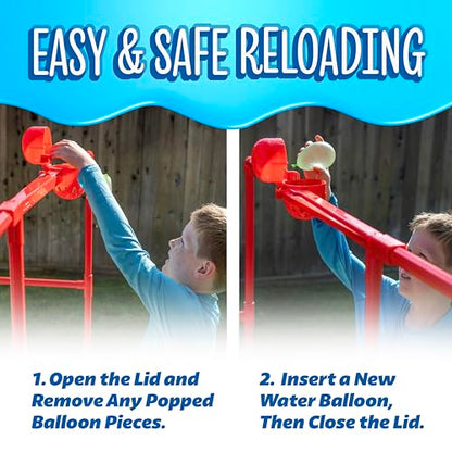 GoSports Backyard Water Toy Game for Kids & Family - Carnival-Style Splash Tower Dunk Tank with Water Balloons - Safe Design and Durable Weather-Resistant Construction - Ages 8 and Up