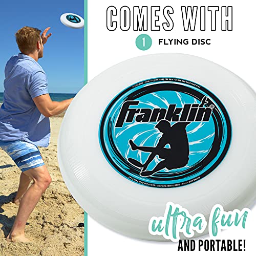 Franklin Sports Flying Disc - Disc for Beach, Backyard, Lawn, Park, Camping - 140 or 175 Grams - Perfect for Dogs - White