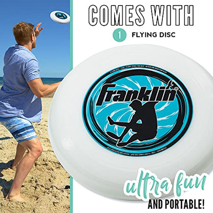 Franklin Sports Flying Disc - Disc for Beach, Backyard, Lawn, Park, Camping - 140 or 175 Grams - Perfect for Dogs - White