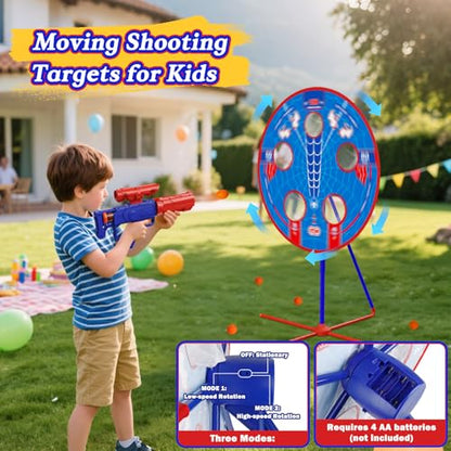 Shooting Game Toys for Kids Ages 4-12, Bean Bag Toss for Carnival Games | Moving Target, 2 Air Guns, 24 Balls, Bean Bag Toss, Indoor & Outdoor Play, Gifts Birthday Christmas Boy Kids