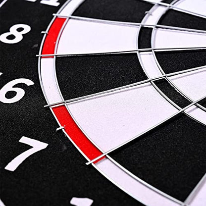 18-Inch Wall Mounted Dart Boards Set, Steel Tip Dart, Alloy Stand Protection Dartboard with 6 Needle Dart， for Adults Kids