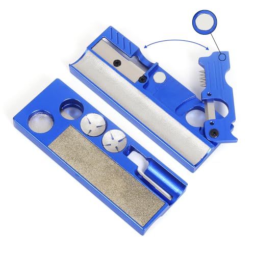 Vefungyan Pool Cue Tips Replacement Kit: 11 in1 Billiards Pool Cue Tip Repair Shaper Tool with 20pcs cue Tips 5 Chalk for Replacement - color: Matel Blue 2
