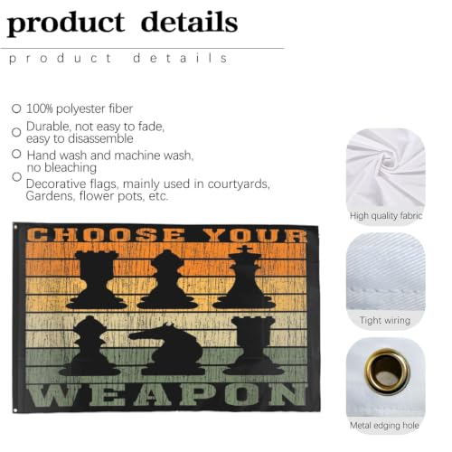Choose Your Weapon Retros Chess Master Pieces Game Club Humor Flag For College - color: white5