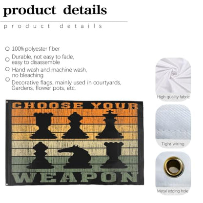 Choose Your Weapon Retros Chess Master Pieces Game Club Humor Flag For College - color: white5