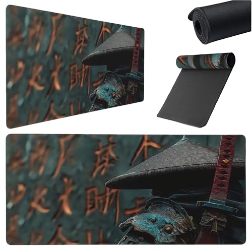 Large Extended Gaming Mouse Pad with Stitched Edges, (35.4X15.7In) Durable Non-Slip Natural Rubber Base, Waterproof Computer Keyboard Pad Mat for Esports Pros/Gamer/Desktop/Office/Home (C) - color: C