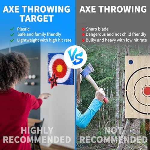 Throwing Axe Game Set (Target NOT Included),8 Long Handle Axes and 8 Star Darts,Axe Throwing Game for Backyard,Outdoor,Yard,Camping Games