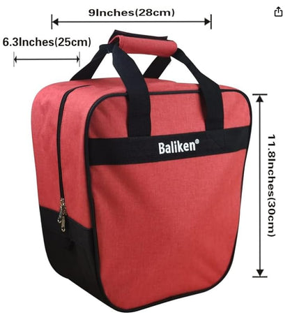 BALIKEN Bowling Single Tote Bag, Durable, Compact and Stylish Durability Easy to Carry Holds One bowling ball - color: Red