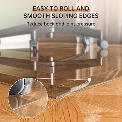 48“x36” Beveled Edge Tempered Glass Chair Mat, 5MM Thick, 1000Lbs Weight Capacity, Clear Ultra-Smooth, Suitable for Hardwood Floors & Carpet, Anti-Scratch Anti-Yellow, Home Office Use - size: 48“x36”