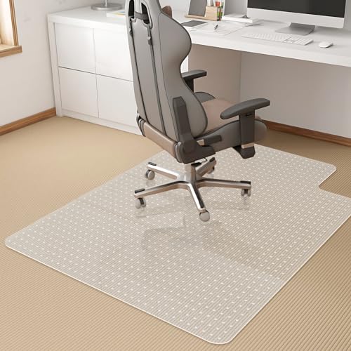 KMAT Office Chair Mat for Carpet, Computer Desk Mat,Anti-Slip Clear Desk Chair Mat for Home Rolling Chair,Heavy Duty Floor Protector for Office-Easy to Clean-45 x53 with Lip - size: 45"x53", style: Carpet Mat With Lip