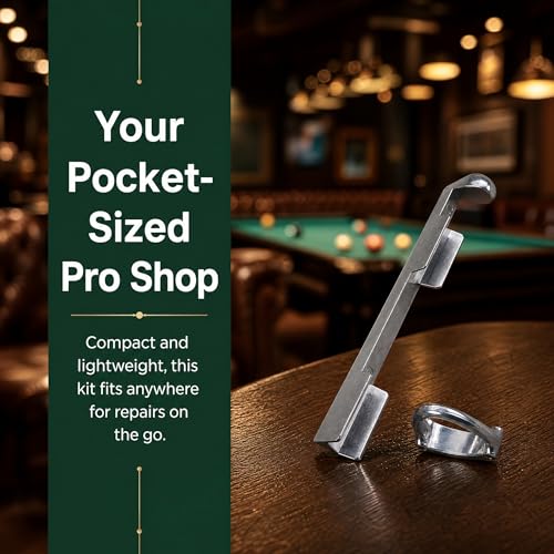 2Sets Pool Cue Repair Kit Billiard Cue Tip Clamp Tool Aluminum Alloy Cue Stick Tip Repair Kit for Pool Table Replacement Accessories