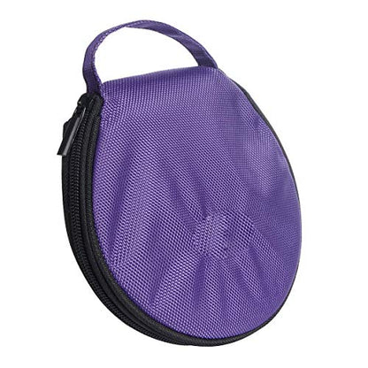 Round 20 Disc Purple Oxford Fabric CD DVD Holder Storage Case