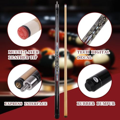 Canadian Maple Pool Cue Stick, Stainless Steel 5/16" X 18 Joint, 58 Inch 13mm Tip Billiard Pool Cue Stick, 19 20 oz, 2-Piece Pool Cue Stick for Beginner, Commercial Home Entertainment - color: Model A(19oz)(20oz)