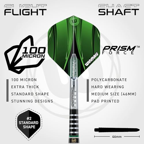 Winmau Sniper Black Professional Darts Set - 90% Tungsten Darts with Flights & Shafts - Match-Weighted Barrels for Steel Tip & Soft Tip Darts - Available in 18g to 24g Weights - size: 18G - Soft Tip