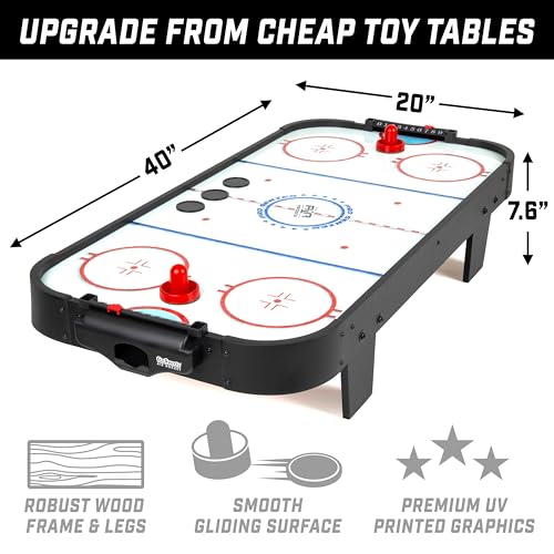 GoSports 40 Inch Table Top Air Hockey Game for Kids - Black - color: Black