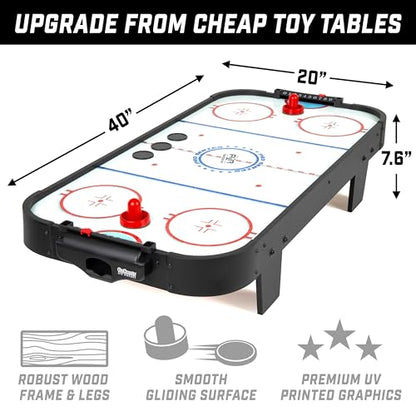 GoSports 40 Inch Table Top Air Hockey Game for Kids - Black - color: Black
