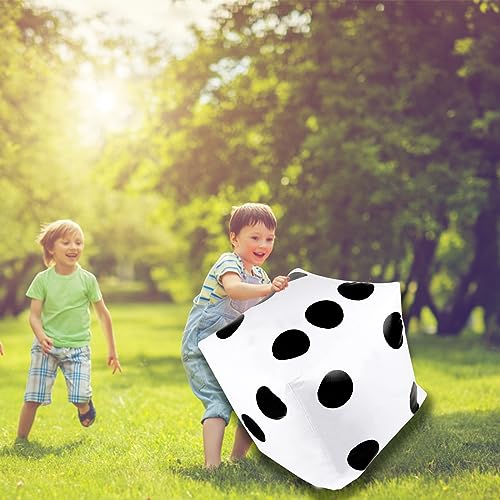CCINEE 20 Inch Jumbo Inflatable Dice,White and Black Giant Inflatable Dice for Indoor Outdoor Broad Game Ludo and Pool Party Decoration,1 Pcs - size: 1 Pcs