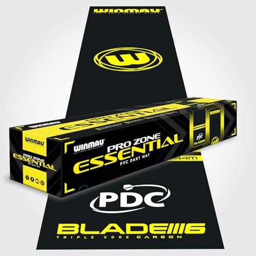 WINMAU Dart Mat with Throw Line for Soft Tip and Steel Tip - Available in Outshot and Clearzone Style - style: PDC Pro Zone