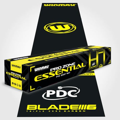 WINMAU Dart Mat with Throw Line for Soft Tip and Steel Tip - Available in Outshot and Clearzone Style - style: PDC Pro Zone