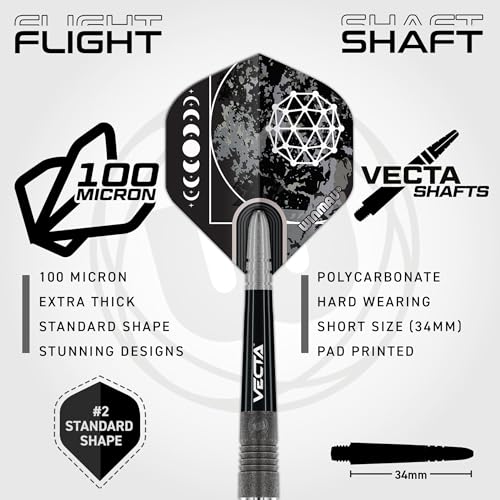 Winmau Darts Callisto Series 90% Professional Tungsten Soft Tip Darts Set with Dart Flights and Dart Shafts (Stems) - Available in 18g Weight and Three Styles - size: 18G, style: Callisto 3
