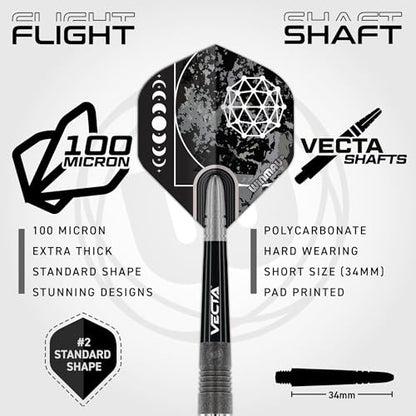 Winmau Darts Callisto Series 90% Professional Tungsten Soft Tip Darts Set with Dart Flights and Dart Shafts (Stems) - Available in 18g Weight and Three Styles - size: 18G, style: Callisto 3