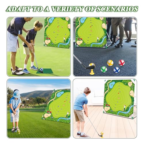 Mostop Golf Chipping Game Set: Indoor Outdoor Golf Target Game Set Includes 24 Balls, Scoreboard, Club, Carrying Bag, 2 Adjustable Angles, Fun Family Outdoor Toys for Kids Teens Adults