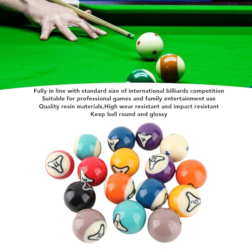 Pilipane Billiard Balls Set Professional Tournament Style Pool Balls for Billiards Games and Family Entertainment Resin Material 57.2mm Dia 16Pcs with Wiping Cloth