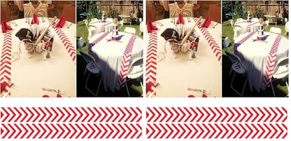 Baseball Table Runner/Baseball Party Decorations/Baseball Runner Table Cloth Runner Sports Red White for Boy Sports Themed Birthday Party (Pack of 2) - size: 60 x 6 inches (Pack of 2)