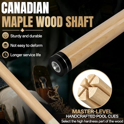 LOTKEY Pool Cue Sticks for Adults,Super Straightened Up 58'' 18 19 20 21oz Billiard Cues Canadian Maple Tacos De Billar Profesional Set of 4/3/2/1 House Bar Pool Que Table Beginner Pool Queue - color: 4 Pcs