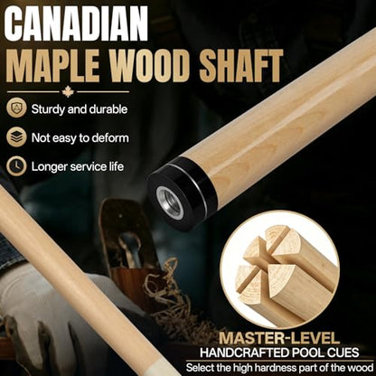 LOTKEY Pool Cue Sticks for Adults,Super Straightened Up 58'' 18 19 20 21oz Billiard Cues Canadian Maple Tacos De Billar Profesional Set of 4/3/2/1 House Bar Pool Que Table Beginner Pool Queue - color: 4 Pcs