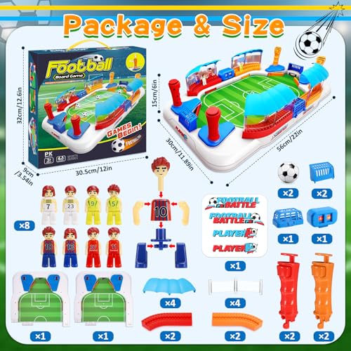 Mini Foosball Table Game Soccer Toys for Kids Ages 3 4 5 6 7 8-12 – Portable Soccer Board Game, Interactive Tabletop Sports Toy, for Boys Girls for Indoor Family Party, Playroom