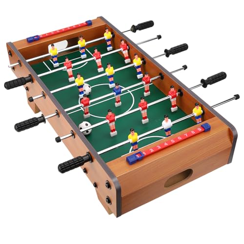 Focket Foosball Table, 50x25x15.5cm Compact Portable Wood Mini Foosball Table, Top Soccer Game with Complete Set for Kids Adults Home Game Room