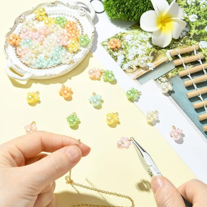 Stiesy Handmade Animal Paw Charms ABS Plastic Imitation Pearl Cute Dog Cat Paw Print Shape Dangle Charms Pendants Bulk for Necklace Bracelet Earring Jewelry Making Supplies DIY Craft 40Pcs 8 Style - color: Paw Print-40pcs