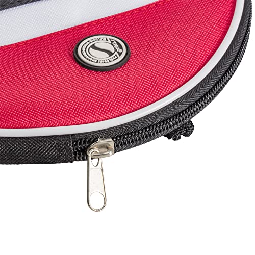 STIGA Ping Pong Paddle Cover – Padded Table Tennis Racket Case with Heavy-Duty Vinyl Construction, Zipper Closure, Reinforced Edge Protection for Travel and Storage - color: Red