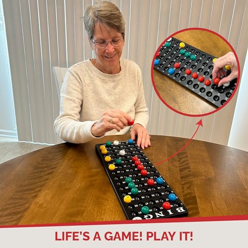MR CHIPS Bingo Master Board and Easy Read 7/8" Bingo Balls with Fade and Scratch Resistant Large Numbers and Large Letters that Will Never Rub Off - color: Bingo Balls With Master Board