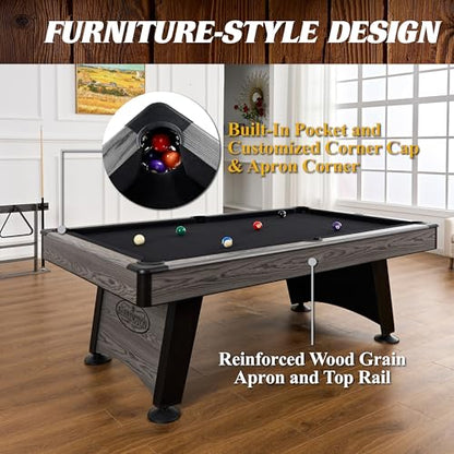 Barrington Billiards Multiple Styles Pool Table, Preassembled Playfields with Complete Billiard Accessory Sets, Perfect for Family Game Rooms | Multiple Styles - style: 7.5 Ft Blackstone