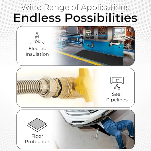 Exactly Rubber - Neoprene Sheet, 60A Durometer Rubber Mat, Gasket Material with -30 to 195°F Temperature Resistance, Oil and Gasoline-Resistant Rubber Sheet, Made in The USA, 1/16 x 3" x 9" - size: 1/16 x 3 x 9