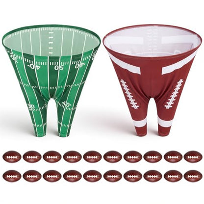 Granny Pants Yard Game, Baseball Soccer Game Outdoor Party Toss with 2.5 Inch Durable High-Bounce Balls, No Inflation Needed, Wind-Resistant for Backyard, Family Reunion & Easter - style: Football